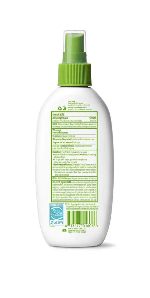 Back label of Kids And Baby SPF 50 Sunscreen Spray And Bug Spray Combo, Oxybenzone And Octinoxate Free, DEET Free, 6 Oz Each, 2 Pack