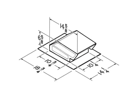 Heavy Duty Steel Roof Cap For 3.25 By 10 Inch Ducts And Up To 8 Inch Round Ducts For Range Hoods LoSone Fans And Bath Ventilation Fans Black Finish Weather Resistant And Easy To Install technical dimensions diagram