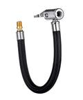 Badass 8 Inch Tire Inflator Hose Adapter Nylon Braided Extension Hose Locking Chuck Connector Quick Connect Pump Zero Leak Super Smooth Flow For All Cars Trucks Keeps Pressure Stable Your Road Trips, black braided hose with metal fittings