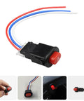 Motorcycle Hazard Switch Button For Scooter And Electric Bike Emergency Warning Controller shown in hand and installed on bike