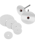11 Piece Mini HSS Circular Saw Blade Set For Rotary Tools With Mandrel Stainless Steel Cutting Discs displayed on white background