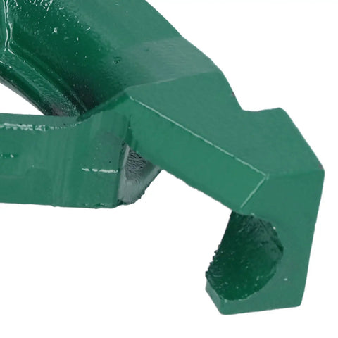 Close up view of Rocksolid Cast Iron Wire Bender And Pipe Bending Tool, green finish, designed for accurate bends in tubing.