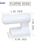2 Pack White French Door Hinge Replacement DA61-08305A Compatible With Samsung Refrigerator Models shown in dimensions 1.85 x 1.06 x 0.98 inches.