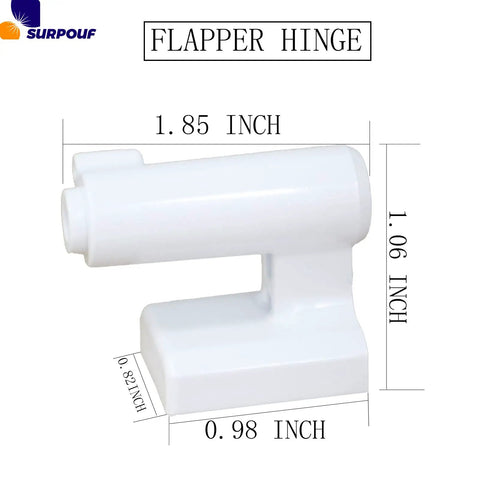2 Pack White French Door Hinge Replacement DA61-08305A Compatible With Samsung Refrigerator Models shown in dimensions 1.85 x 1.06 x 0.98 inches.