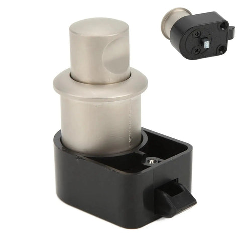 Push Button Latch Kit 2 Pack With Lock Zinc Alloy RV Cabinet Door Knob Pearl Finish Multipurpose Quick Release Button