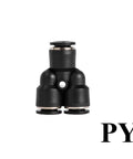 Solid Pneumatic Quick Air Fitting Kit With Push To Connect Design For 4 6 8 10 12 And 16mm PU PY PE Nylon Hose Plumbing Water Pipe Tubing Tools Free Fast Install black PY fitting