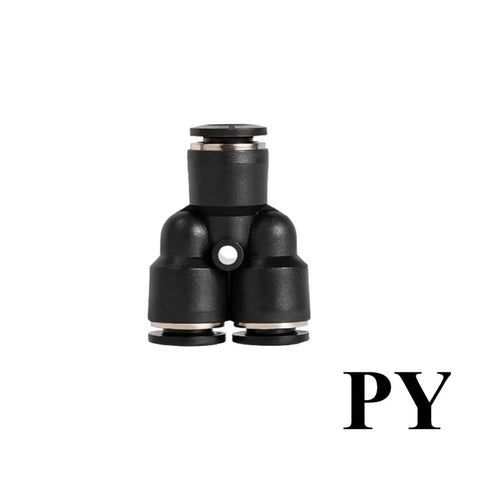Solid Pneumatic Quick Air Fitting Kit With Push To Connect Design For 4 6 8 10 12 And 16mm PU PY PE Nylon Hose Plumbing Water Pipe Tubing Tools Free Fast Install black PY fitting