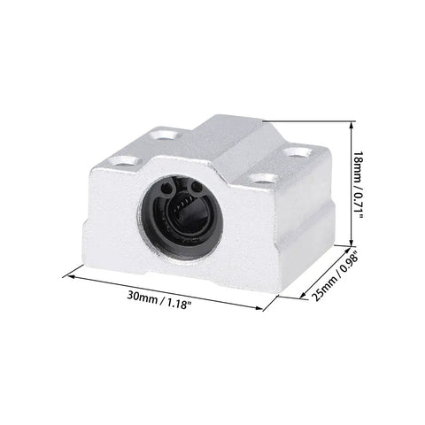 Badass 6 mm Linear Ball Bearing Slide Block With Rock Solid Aluminum Housing And Chrome Steel Bearings, 30mm size.