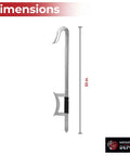 Chinese Hook Swords Set For Wushu And Martial Arts Training, 33 Inch Durable Alloy Blades, side view with dimensions shown