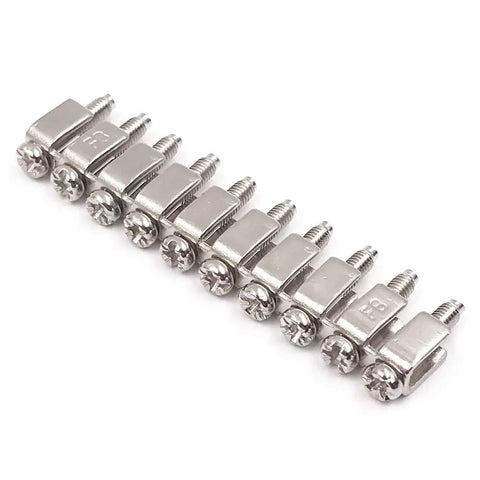 10 Pack Fixed Bridge Jumpers For DIN Rail Terminal Blocks FBI 10 6 10 Pole Nickel Plated Brass Silver Insertion Pull Bridging