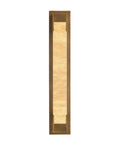 LuminaBrass Alabaster Wall Sconce, Solid Brass Home Indoor Wall Lighting with natural alabaster shade, vertical design.
