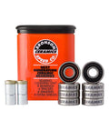 Bronson Speed Co ceramic skateboard bearings orange kit with 8 bearings, spacers, washers and shields