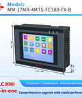 3.8 Inch PLC HMI All In One Integrated Programmable Logic Controller with touchscreen and dimensions 116x86x45mm displayed