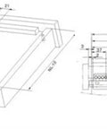 Technical drawing of Full Extension Drawer Slides Pair With Press-To-Release Push Open Under Mount Rails, 20 Inch Long, 500MM.