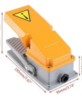 Rugged Heavy Duty Foot Switch Pedal With Guard, Cast Aluminum Build, SPDT Momentary Action, 15A 380V Industrial Controller, IP62 Rated