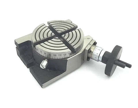 Beefy 4 Inch Rotary Table With ER20 Collet Adaptor And M6 Clamp Kit For Small Milling Machines, Cast Iron, 360 Degree Graduation.