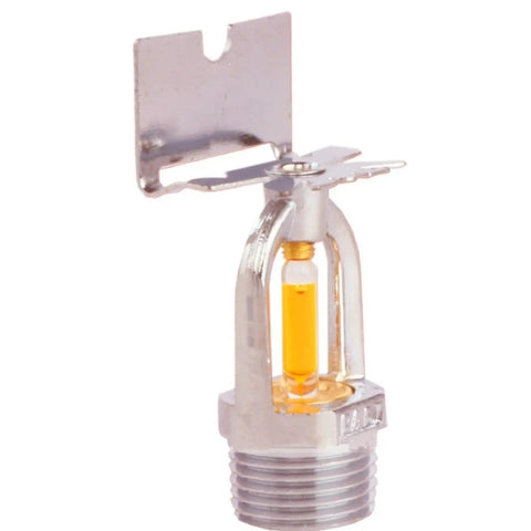 6 Pack Fire Sprinkler Heads 1/2 Inch Pipe Thread Copper Alloy Automatic Sprayer with yellow glass bulb for quick response.