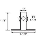 Technical drawing of 48 Inch Mini Barn Door Hardware Kit for Double Cabinet Doors Top Mount Design