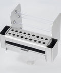 Hella Sturdy Desktop Tool Organizer Rack With Smooth Glide Drawer And Open Niches showcasing the smooth slide compartment and steel finish.