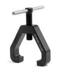 Black metal CNC Nitro RC Engine Flywheel Puller Tool for 1/8 and 1/10 scale off-road RC cars with durable construction.