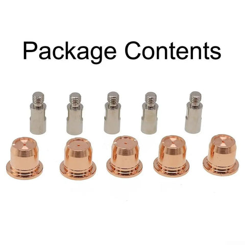 Plasma Cutter Consumables Kit for S45 Ergocut Torches, 10 Pack with nozzles and electrodes, for Harbor Freight Models 95136, 97994, 91814
