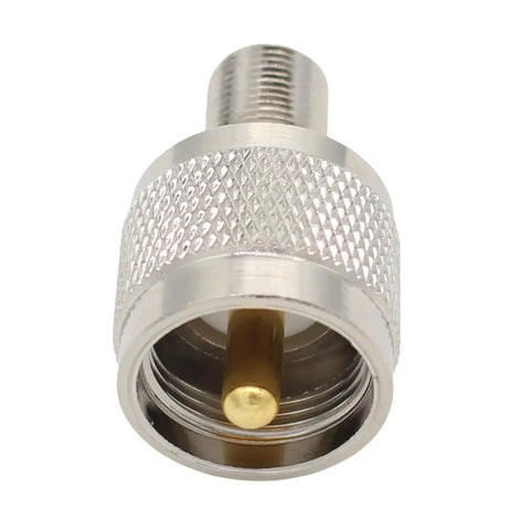 UHF SO239 Male To F Type Antenna Adapter 4 Pack F Female To PL259 Male Connector in nickel with gold-plated pin