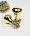 Slick Retro Roller Date Stamp Copper Calendar Marker Ten Wheel Numeric Coder showing brass frame and rolling digits.