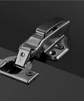 Heavy Duty Soft Close Cabinet Hinges Crafted From Cold Rolled Steel For Smooth Kitchen Upgrades And Solid Furniture Touch Ups That Glide Open Like New With No Sweat Or Annoyance Ever - detailed view of a stainless steel hinge.