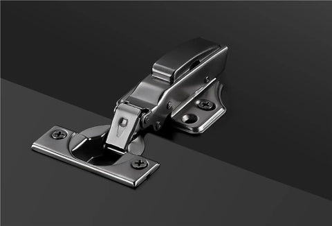Heavy Duty Soft Close Cabinet Hinges Crafted From Cold Rolled Steel For Smooth Kitchen Upgrades And Solid Furniture Touch Ups That Glide Open Like New With No Sweat Or Annoyance Ever - detailed view of a stainless steel hinge.