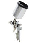 HVLP Gravity Feed Spray Gun With 600cc Aluminum Cup Lightweight And Well Balanced For Smooth Finishes On Auto Body And Home Projects