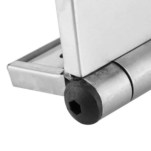 Close-up of a 4 Pack Stainless Steel Spring Hinge For Cabinet Doors With Automatic Closing And Soft Close Action, Flush Mount Hardware