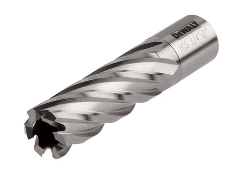 DEWALT HSS annular cutter, 3/4 in diameter, 2 in length, Weldon shank