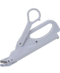 Effortless Cutting Magic With These Mini Battery Operated Electric Scissors That Auto Slice Fabric And Paper With Ease For Home DIY Jobs Light Ergonomic Safety Shears Are Ready To Go in white color with ergonomic handle.