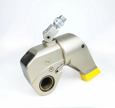 Rock Solid Hydraulic Torque Wrench Featuring Square Drive And Anti Corrosion Alloy Construction Designed For Fast Operation Cycles and Serious Torsional Strength On Every Job Site, close-up view.