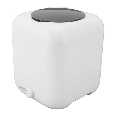 Hella Compact 5 Liter Mini Portable Washer With Usb Rechargeable Power And Automated Top Load Wash Cycle, white design.