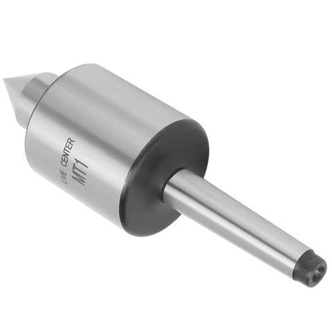 MT1 live center for metal lathe with conical tip and MT1 taper, hard alloy steel body