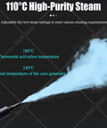 Model showing high-purity steam from Heavy-Duty 3000W Professional Steam Cleaner With 3.5 Gallon Tank.
