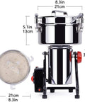 Heavy Duty Grain Grinder Electric Stainless Steel Pulverizer with dimensions, 1000g Capacity, 35000 RPM, 3000W Beast Kitchen Grinder.