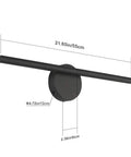 Black Wall Sconce Rotatable 360 Degree LED Light Fixture For Bedroom, Living Room, And Hallway, showing dimensions and design