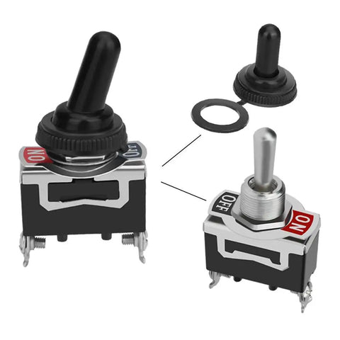 Heavy Duty Waterproof Toggle Switch Pack Six SPST SPDT Marine Rocker On Off 2 Pin Momentary 15A 250V 20A 125V with covers
