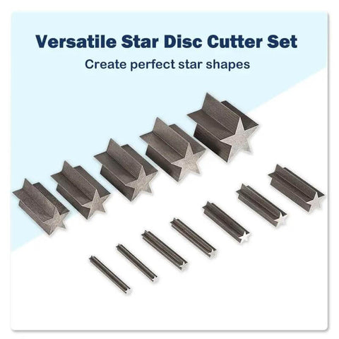 Disc Cutter Set With 10 Star Punches for DIY Jewelry Making and Metal Stamping Blanks in sizes 5mm to 31mm for soft metals.