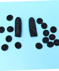Boss Level Black Antistatic Finger Covers Straight Up Sweat Resistant Cotton Workshop Sleeve Guards for Slick Mechanical Repair and Reliable Factory Protection, shown on a blue background.