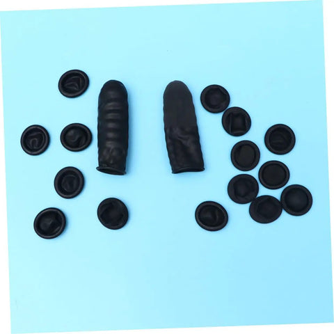Boss Level Black Antistatic Finger Covers Straight Up Sweat Resistant Cotton Workshop Sleeve Guards for Slick Mechanical Repair and Reliable Factory Protection, shown on a blue background.