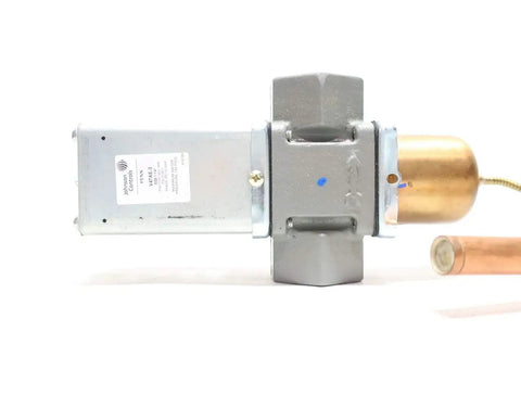 V47AE-3 Temperature Actuated Water Valve 160 230F 1-1/4 In NPT High Temp Water Control Valve For Hydronic Heating And Cooling Systems With Threaded Connection in metal housing