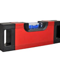 Precision for spirit Level 9in Magnetic Aluminum Frame Bubble Level Tool for Plumbing Woodworking Drywall Installation Accurate Reading(Level) shown from side with blue vials.