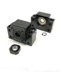 Grab This Awesome 2set Ballscrew End Support Kit Featuring BK12 And BF12 Bearings Perfect For SFU1605 And SFU1604 Leadscrews, with two black metal blocks and accessories.