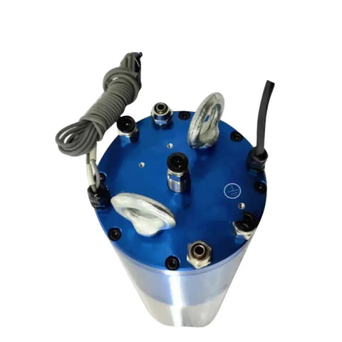 5.5KW ATC Spindle Motor BT30 Water Cooling Automatic Tool Change CNC Router Milling Setup top view with connectors and wiring.