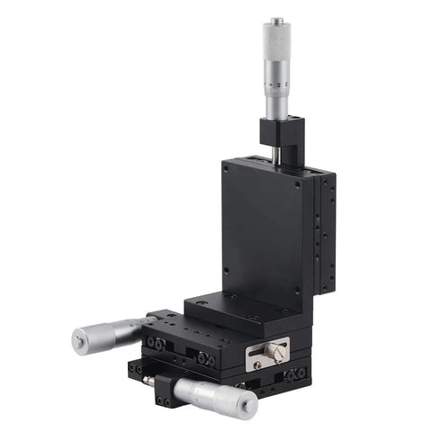 XYZ 3 Axis Manual Linear Positioning Stage 80 By 80 mm Lab Sliding Stage Table With Linear Motion Vertical Lift And Micrometer Fine Tuning Platform