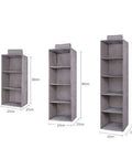 Kick Up Your Closet Game With This Slick Hanging Wardrobe Organizer Featuring A Spacious Mezzanine Drawer And Multi Pocket Portable Rack In Beige 60cm, 80cm, 100cm textile shelves.
