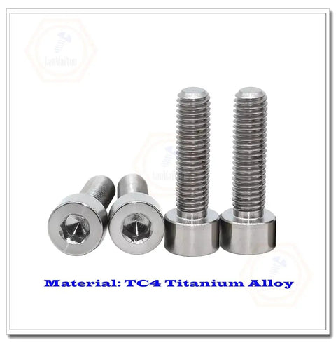 Premium M2 X 10mm Titanium Socket Cap Screws With Hex Allen Drive Built Tough For Model Airplanes And Custom Diy Projects Hella Durable Rust Proof Fastener Set Of 6 Pieces, showing silver screws with hex drive.